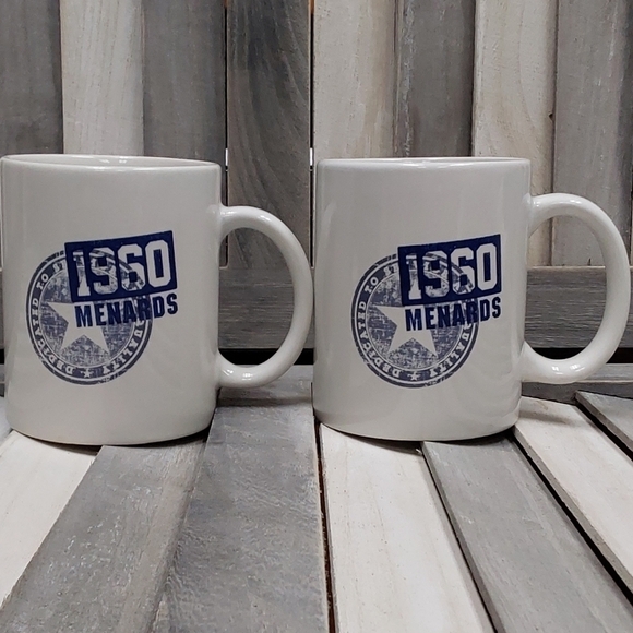 Set of 2 Menards 1960 Coffee Mugs - Picture 1 of 6